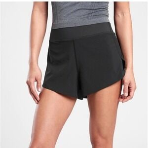 Athleta Shorts Women's S High Rise Run With It‎ 2.5" Shorts Black Stretch Lined